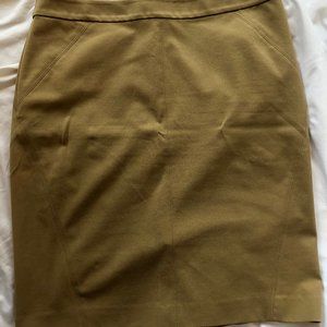 Ann Taylor Camel Stretch seamed Pencil Skirt